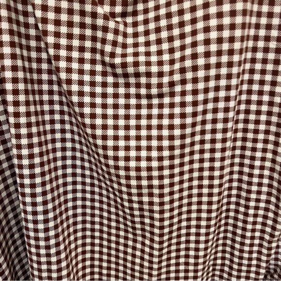 Brown and White Checkered  Gingham Swimsuit Dress Lands End - Picture 2 of 7